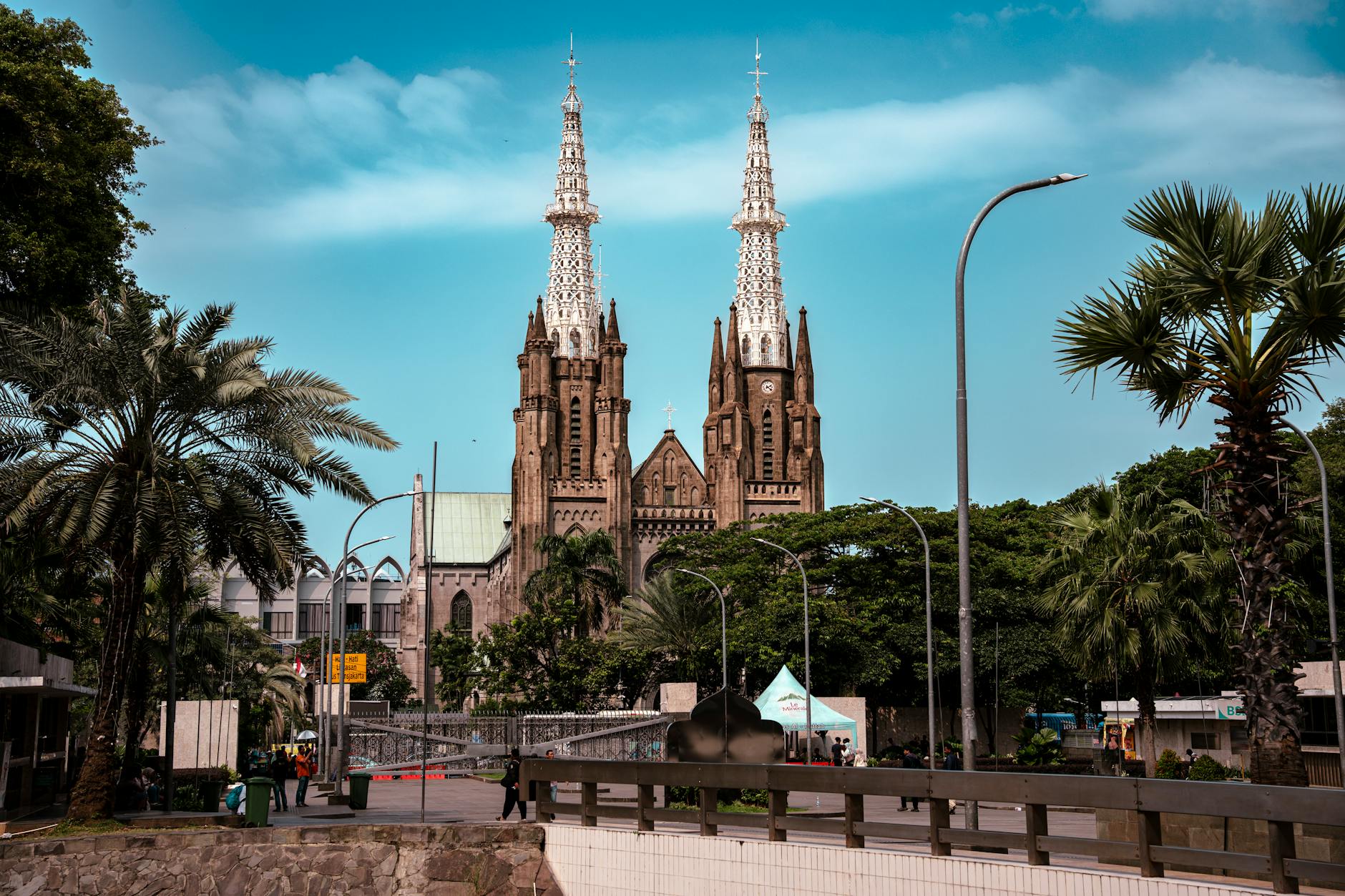 Jakarta Cathedral's twin neo-gothic spires
