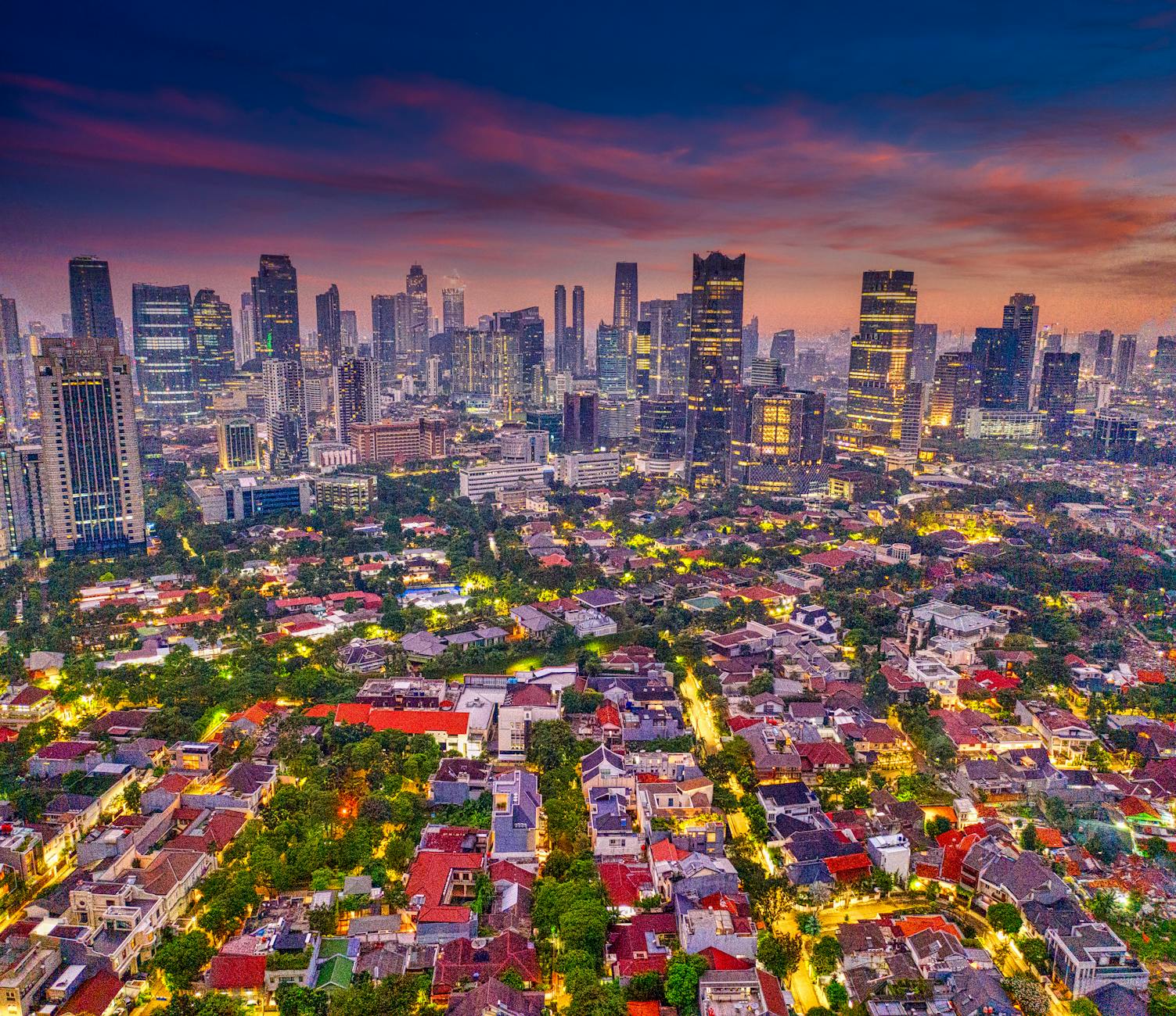 Central Jakarta with Monas and skyline