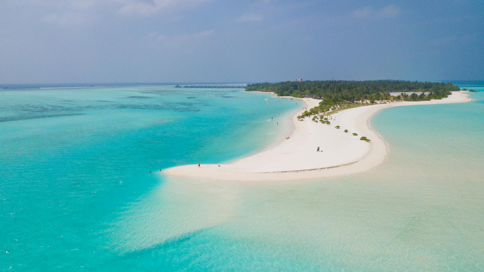 Tropical island beach with turquoise water near Jakarta