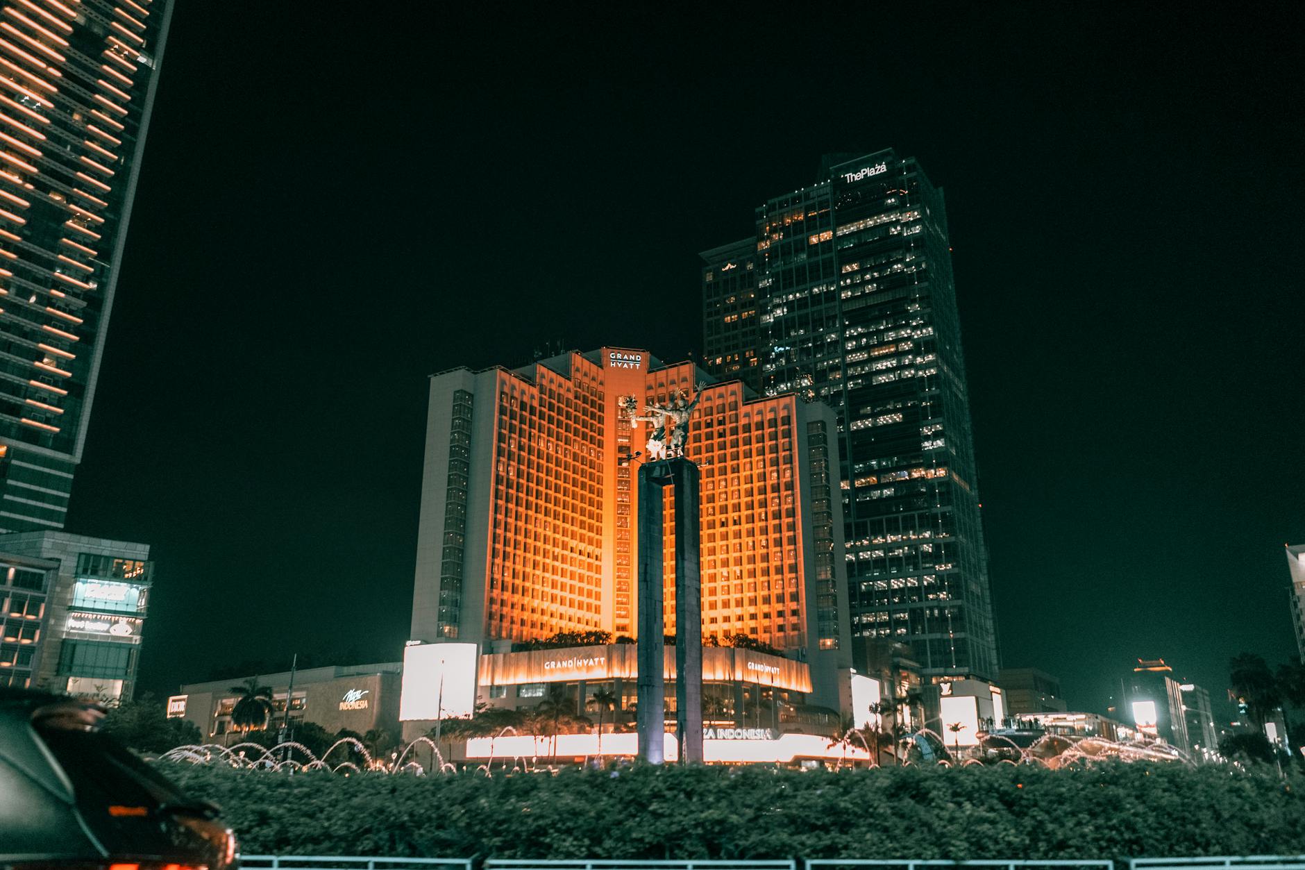 Jakarta skyline with hotels and skyscrapers