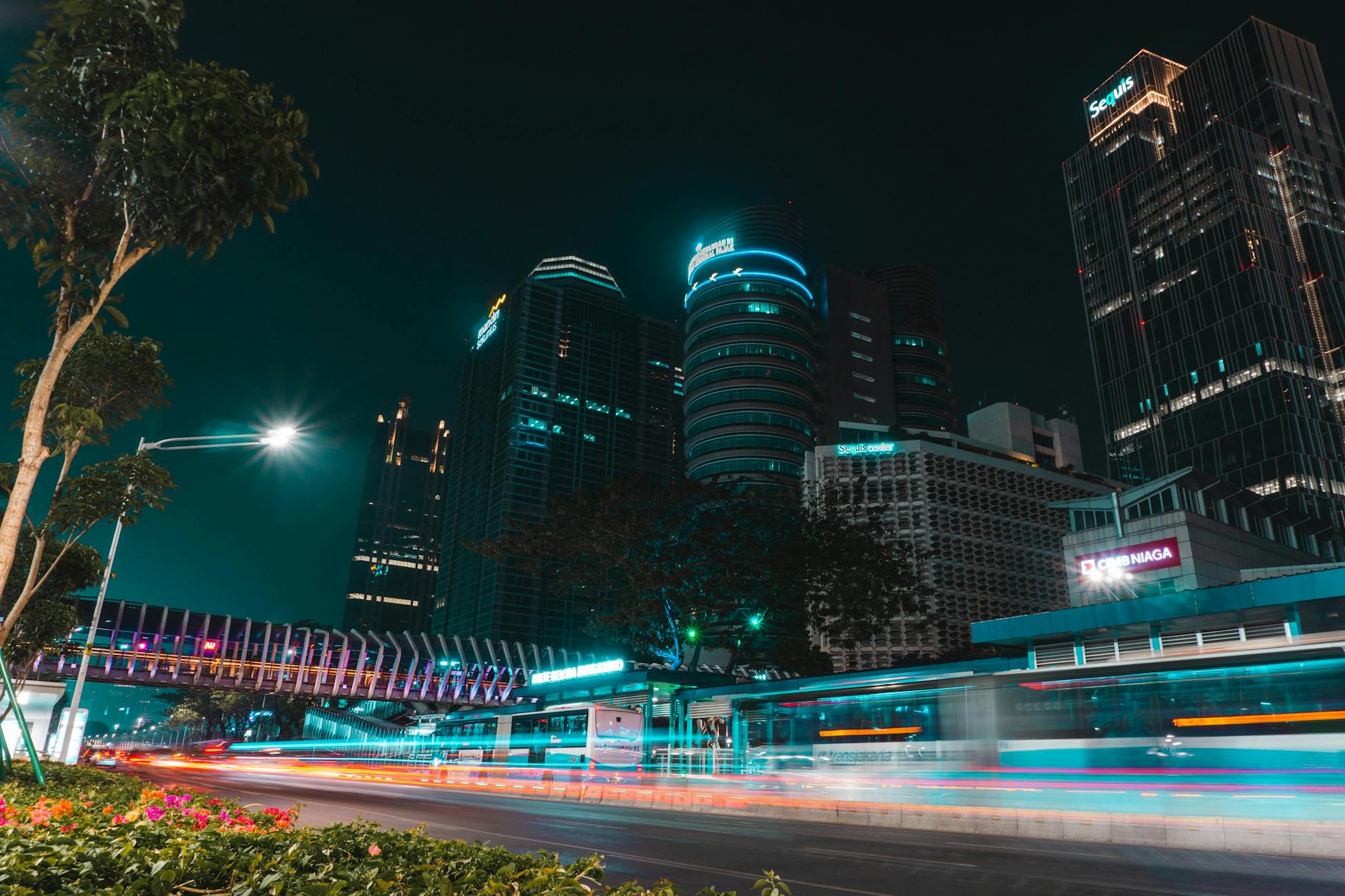Sudirman Thamrin skyscrapers downtown Jakarta
