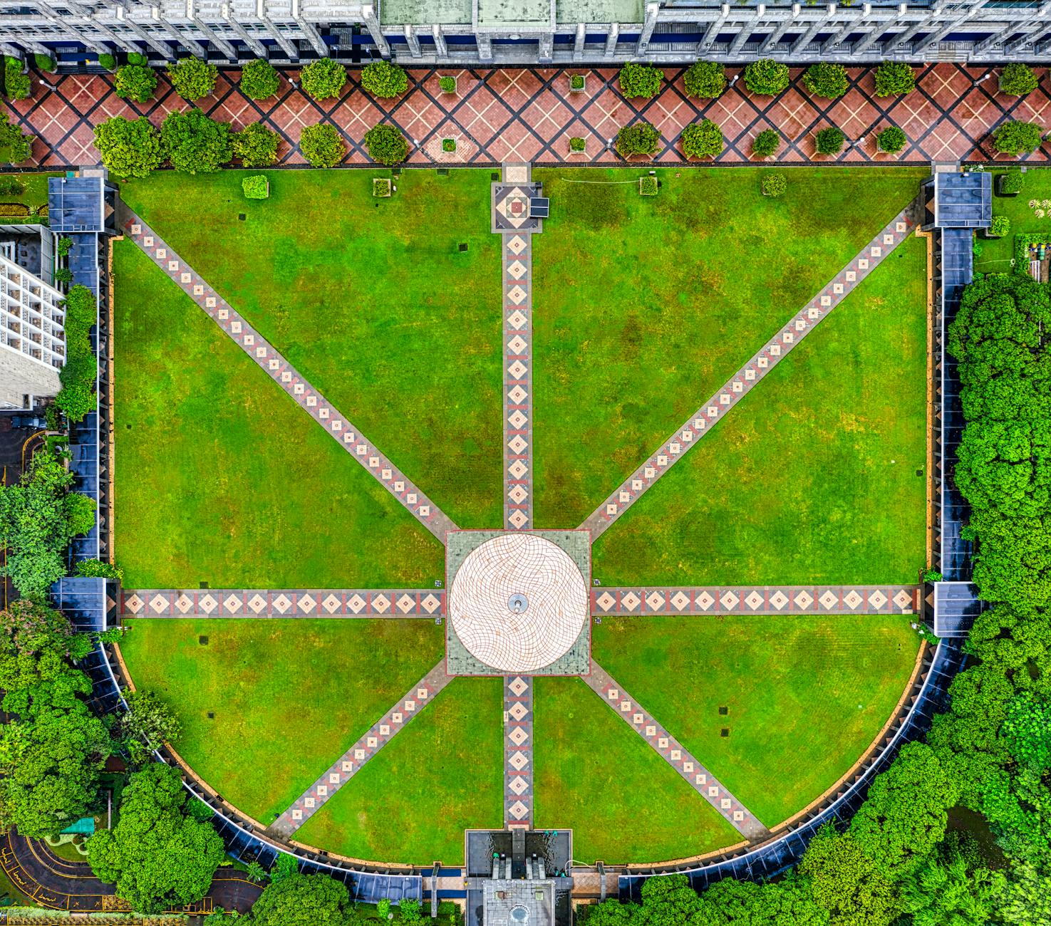 Merdeka Square park around Monas with green grass