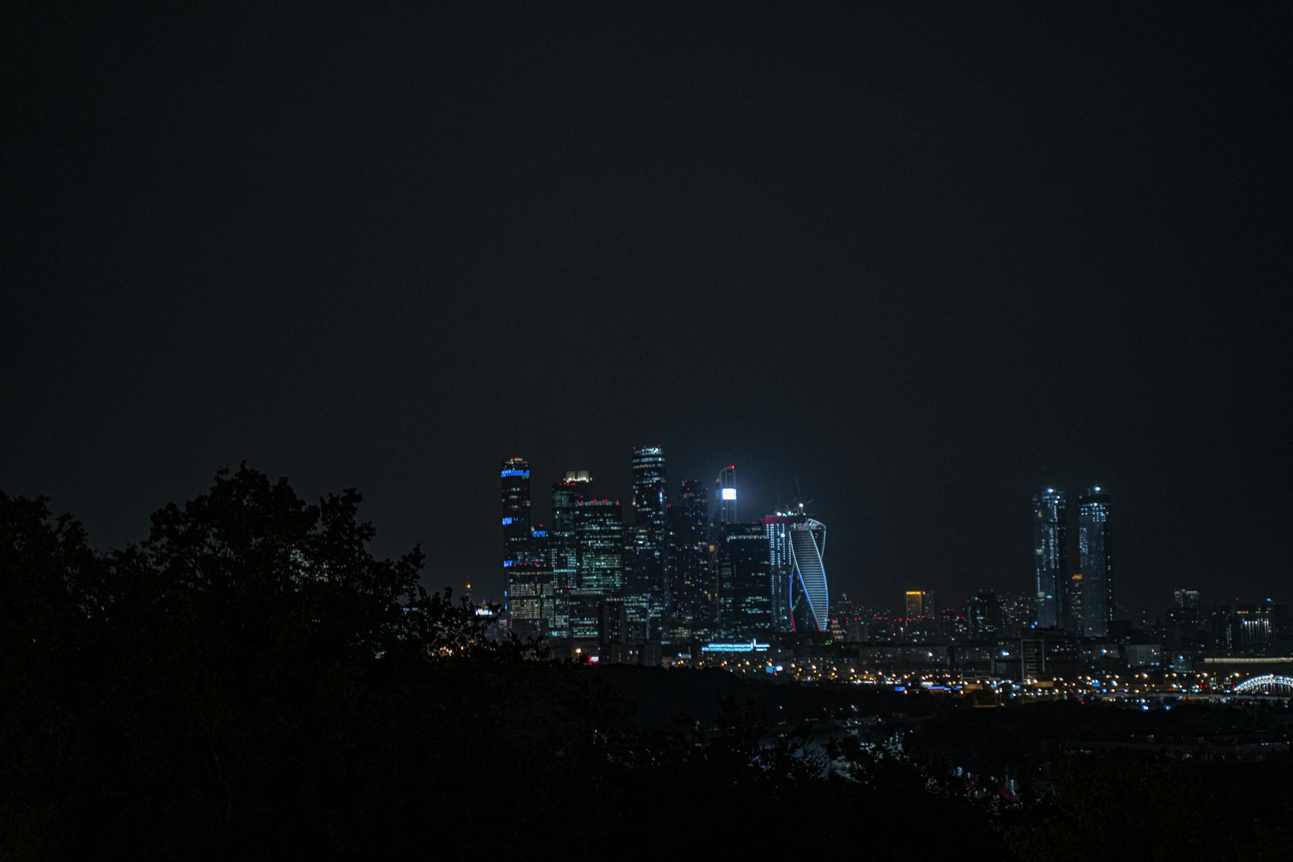 Jakarta city lights and skyline at night