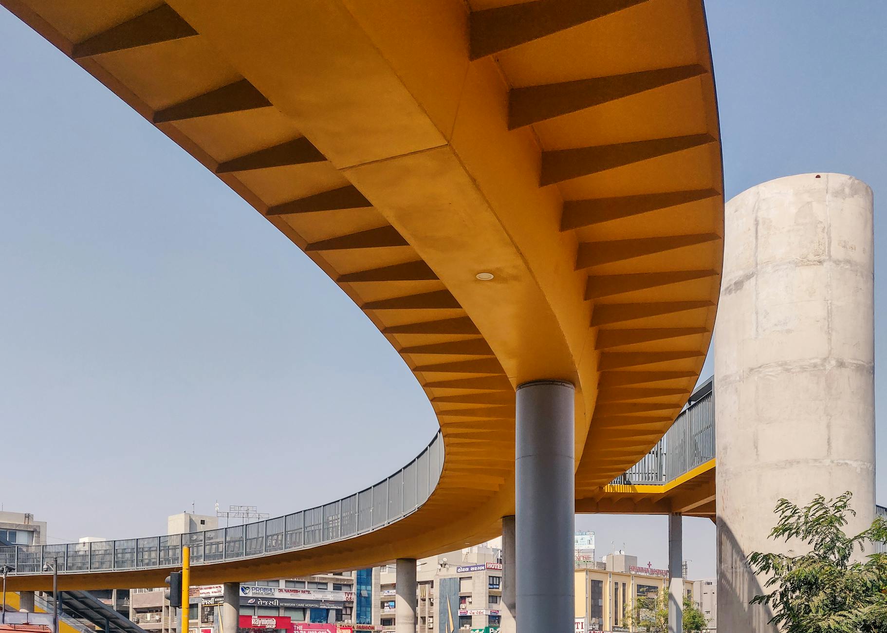 Elevated pedestrian walkway for getting around Jakarta on foot
