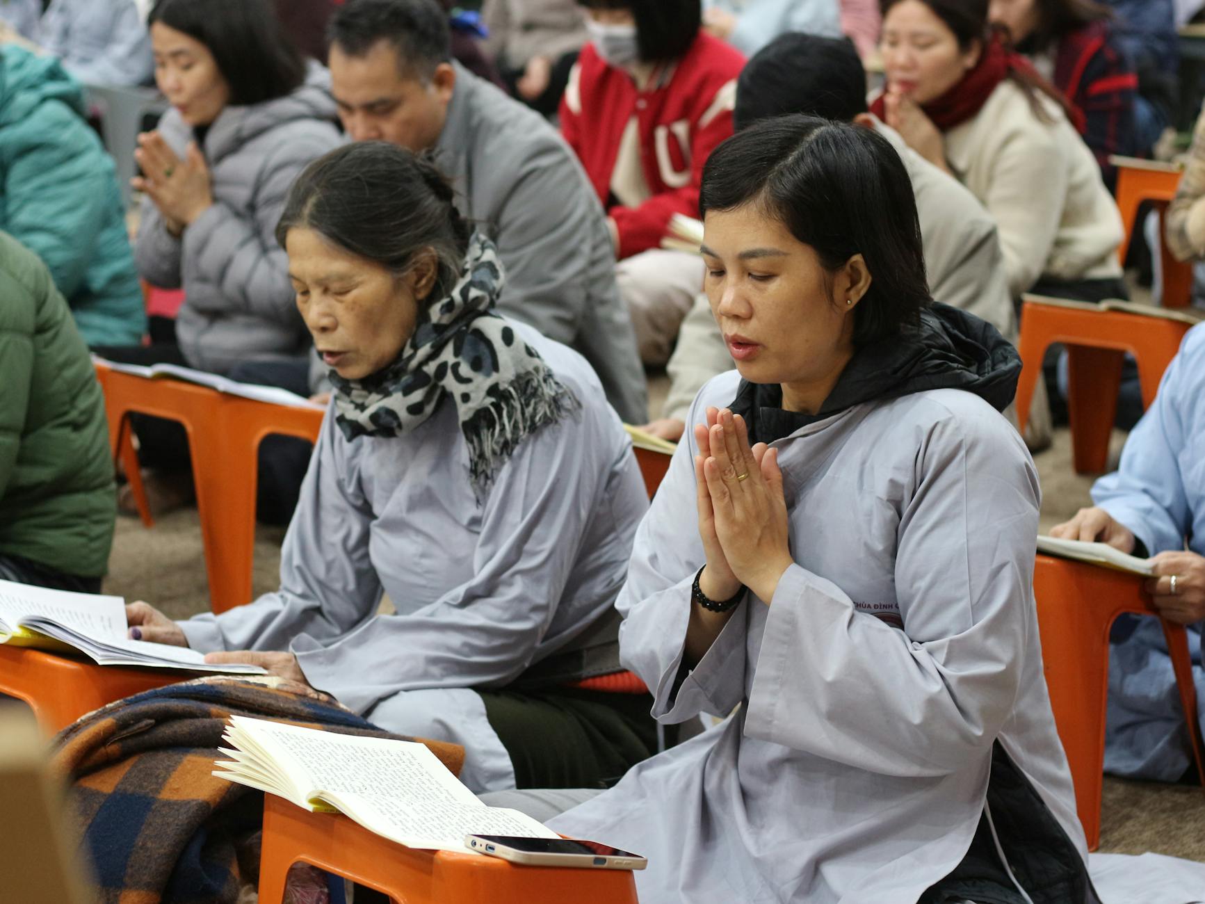 Spiritual meditation and prayer in sacred space