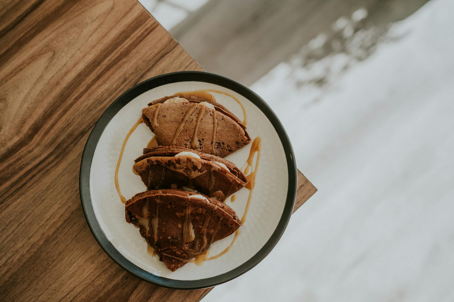 Indonesian martabak sweet pancake with chocolate cheese topping