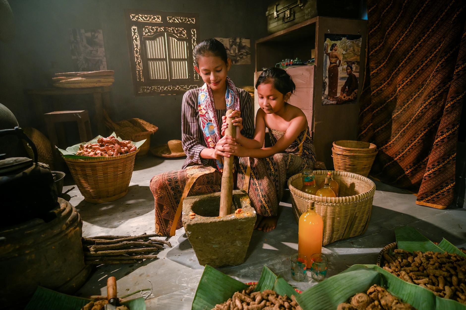 Modern Indonesian jamu drink cafe traditional herbs