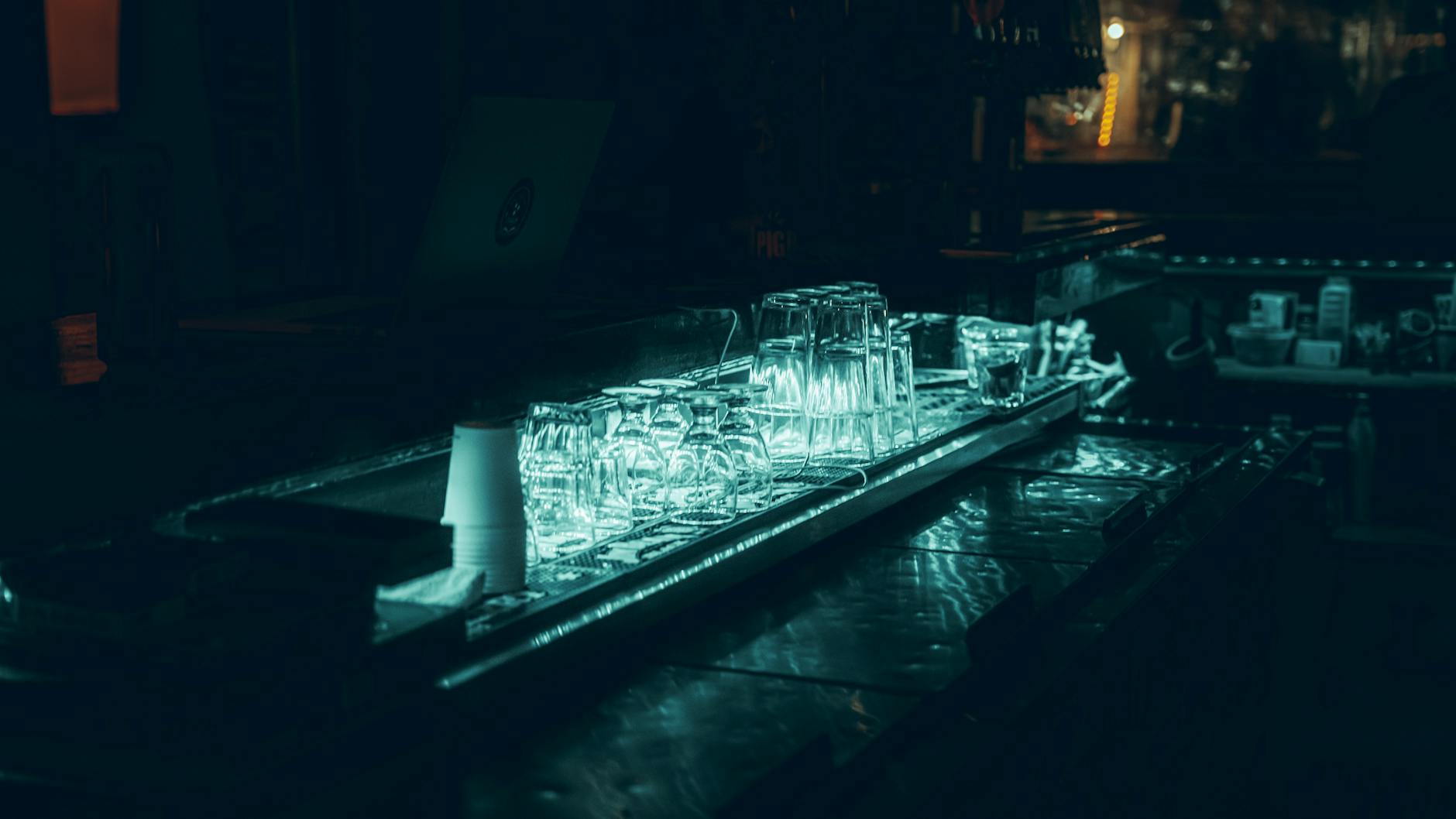 Bar interior elegant lighting cocktail atmosphere