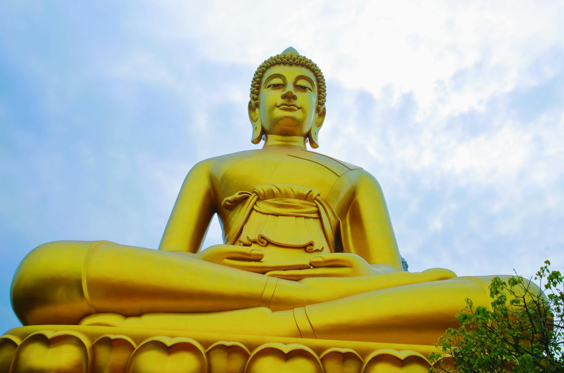 Buddha statue Buddhist temple golden compassion