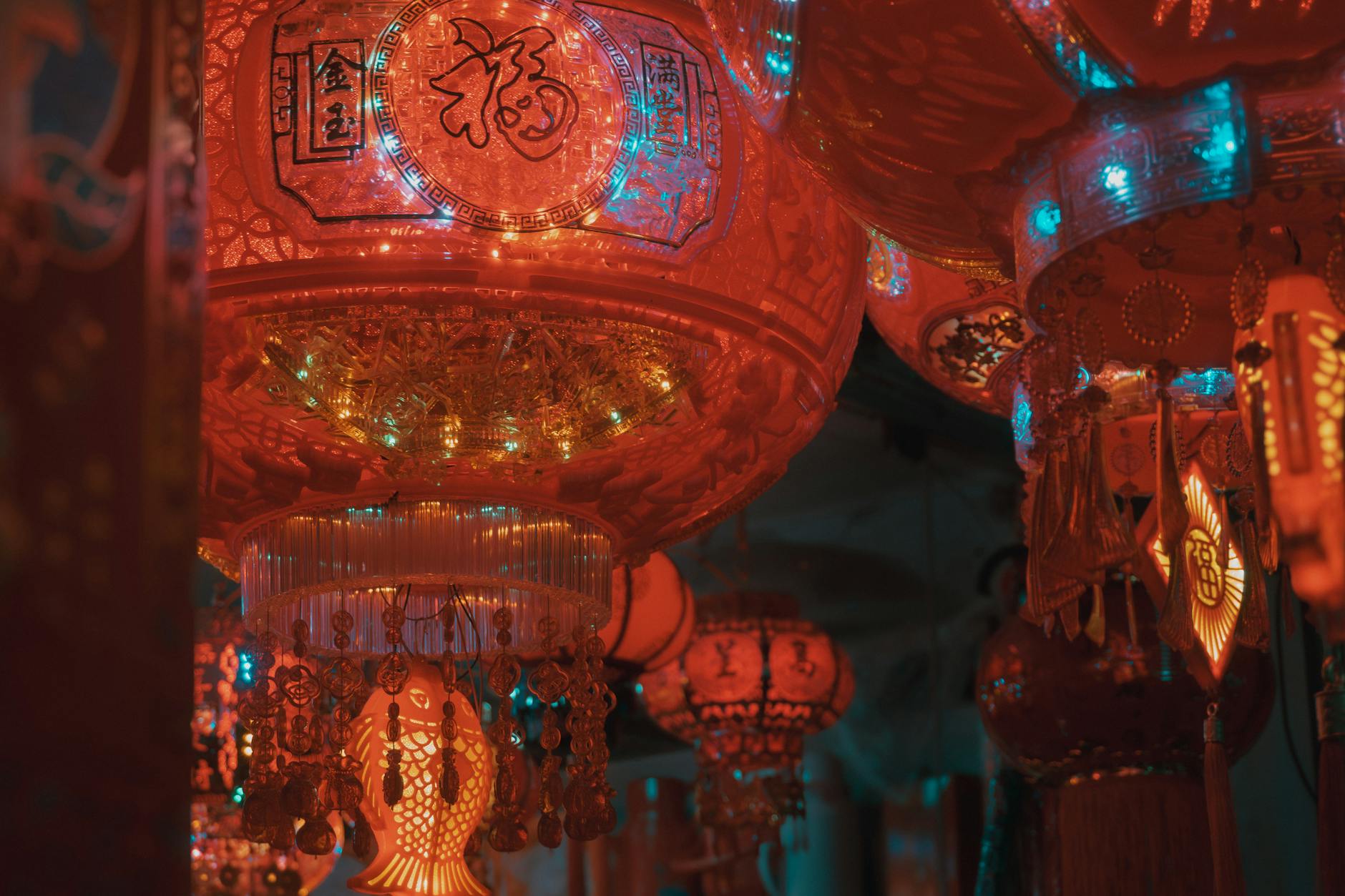 Chinese New Year Imlek celebration Indonesia red lanterns