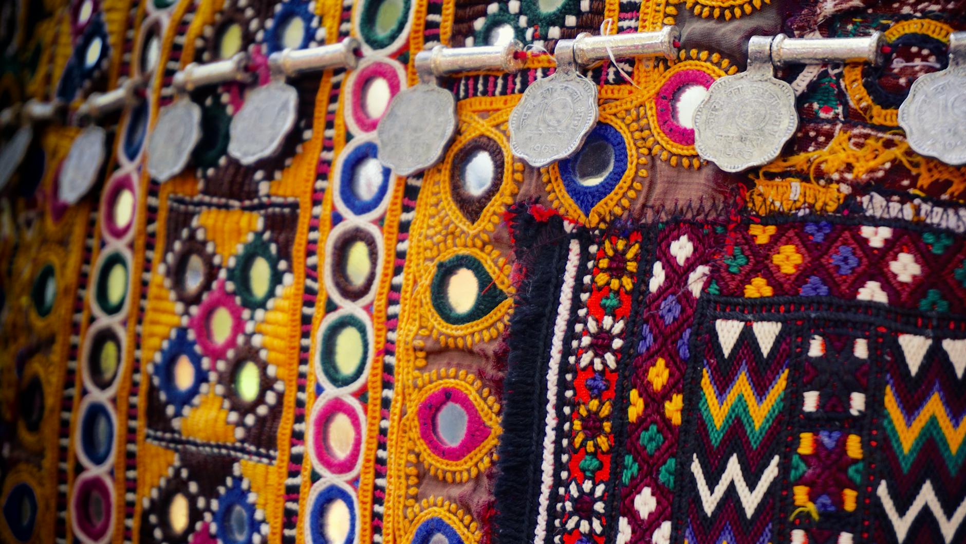 Indonesian traditional fabric textile collection batik songket