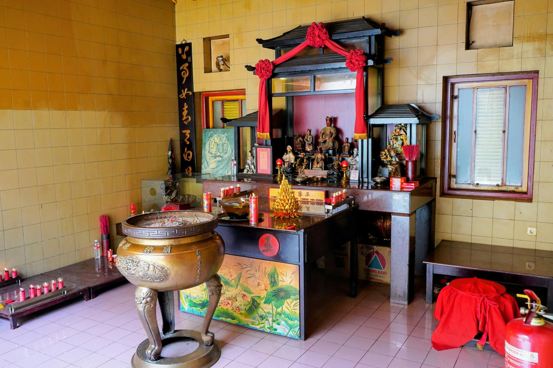 Chinese temple altar Mazu worship traditional incense