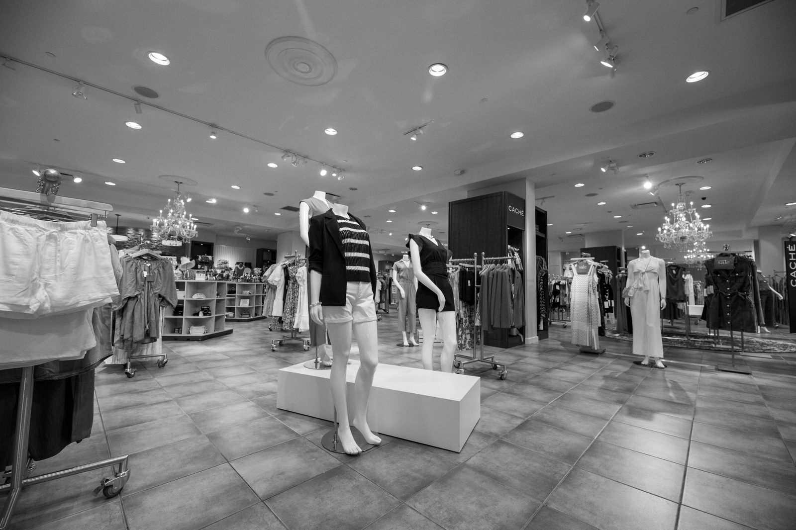 Designer boutiques inside a high-end Jakarta shopping mall