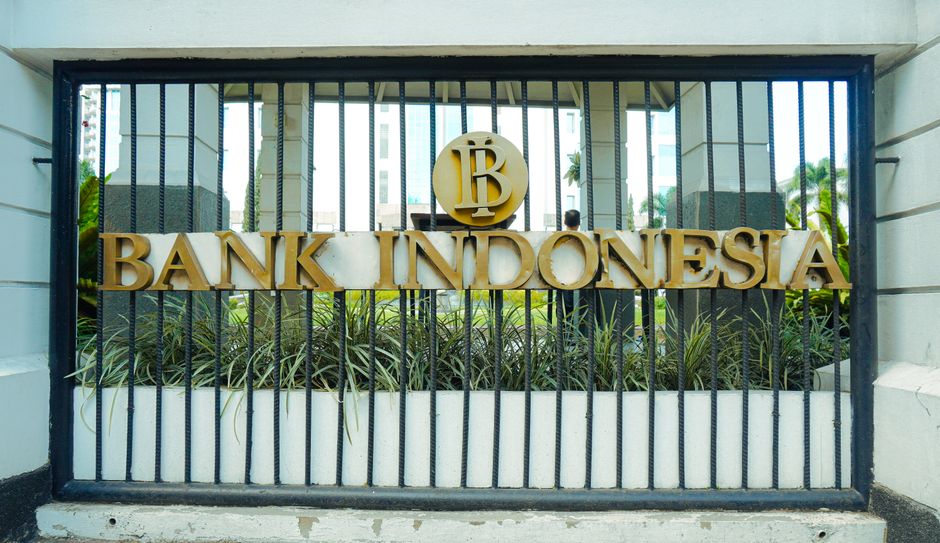 Bank Indonesia signage outside a licensed institution, the authority that regulates money changers in Jakarta